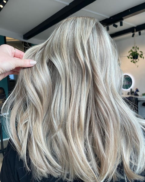 Blonde with highlights, natural look