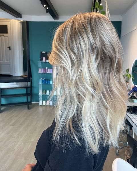 Toner applied right after highlights or balayage